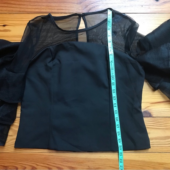 Infin8ti Black Flutter Sleeve Formal Top, NWT, L - Picture 7 of 14